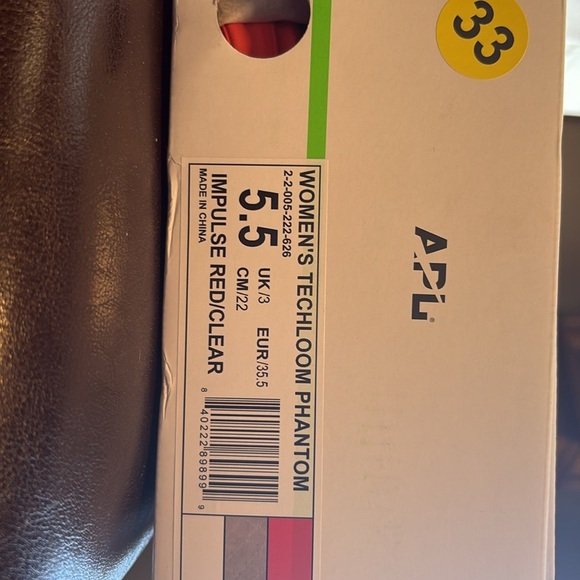 APL Techloom Phantom Running Sneaker Impulse Red Knit Slip On Size 5.5 - Picture 7 of 7